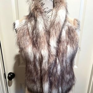 Cartise Fur Vest Brown and Cream